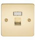 Flat Plate RJ45 network outlet - polished brass