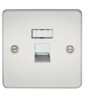Flat Plate RJ45 network outlet - polished chrome