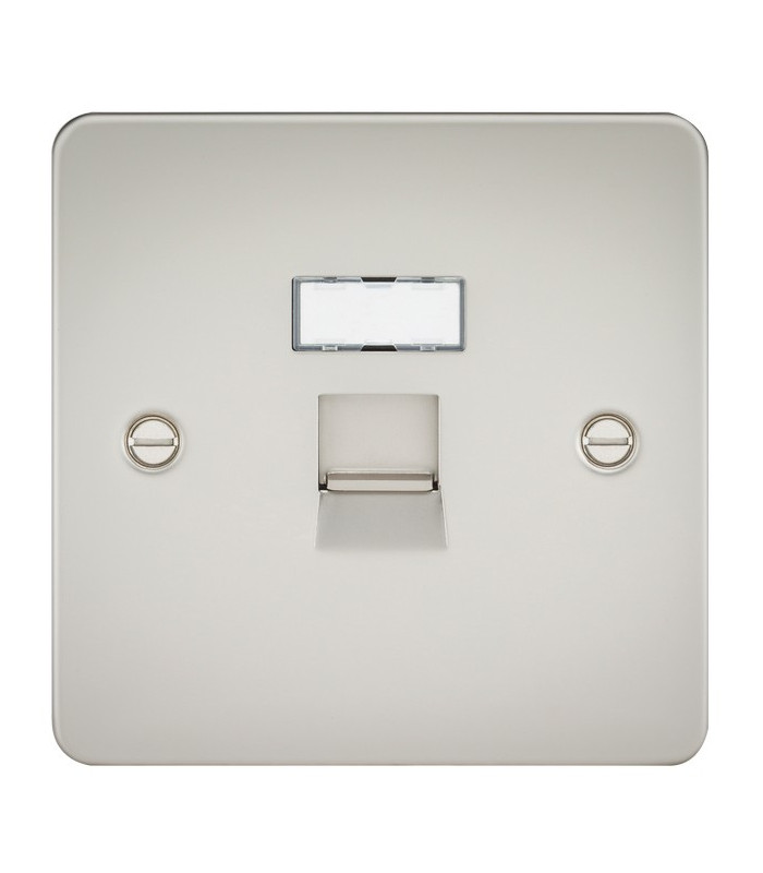 Flat Plate RJ45 network outlet - pearl
