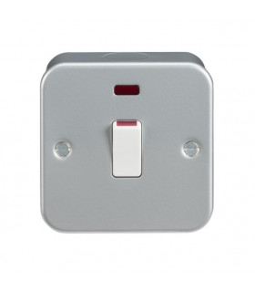 Metal Clad 20A 1G DP Switch with Neon