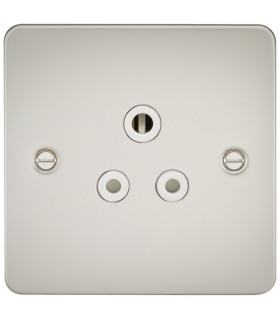 Flat Plate 5A unswitched socket - pearl with white insert