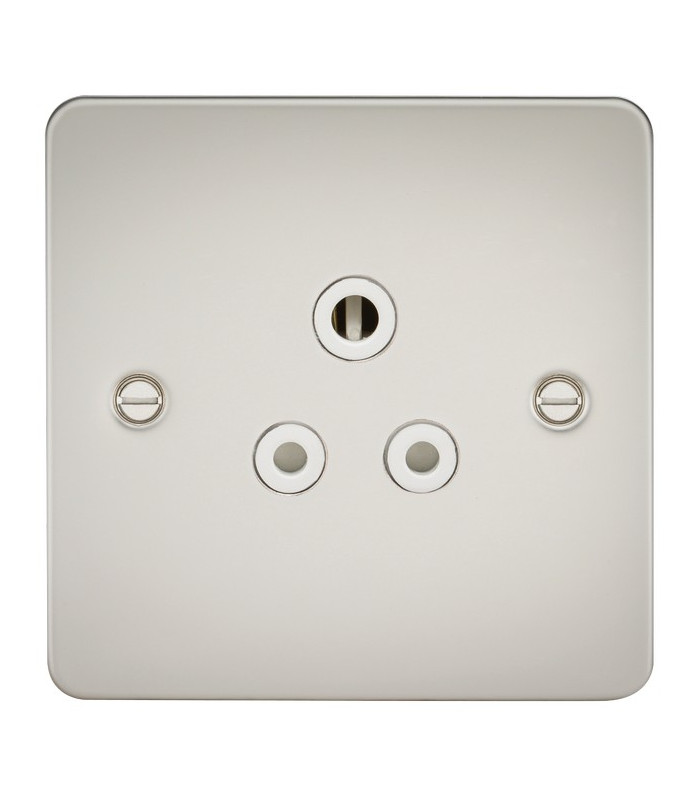 Flat Plate 5A unswitched socket - pearl with white insert