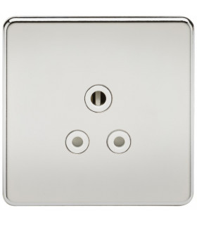 Screwless 5A Unswitched Socket - Polished Chrome with White Insert