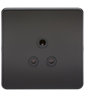 Screwless 5A Unswitched Socket - Matt Black with Black Insert