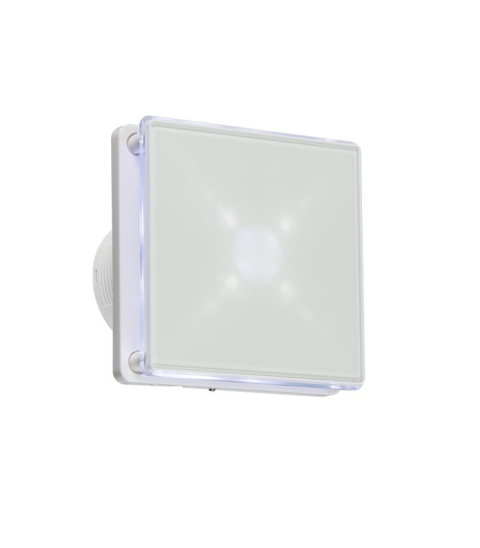 100MM/4" LED Backlit Extractor Fan with Overrun Timer - White