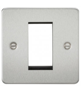 Flat Plate 1G Modular Faceplate - Brushed Chrome