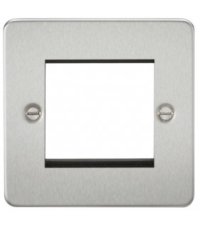 Flat Plate 2G modular faceplate - brushed chrome