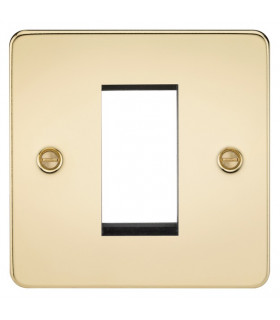 Flat Plate 1G Modular Faceplate - Polished Brass