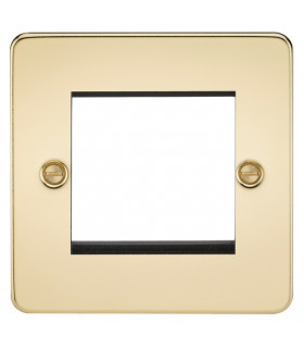 Flat Plate 2G modular faceplate - polished brass