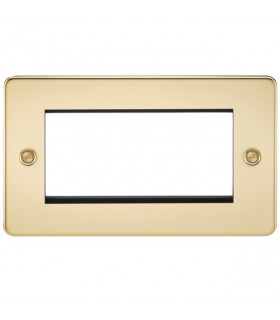 Flat Plate 4G modular faceplate - polished brass