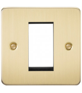 Flat Plate 1G Modular Faceplate - Brushed Brass