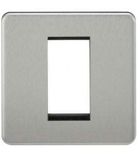 Screwless 1G Modular Faceplate - Brushed Chrome