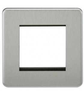 Screwless 2G Modular Faceplate - Brushed Chrome