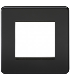 Screwless 2G Modular Faceplate - Matt Black