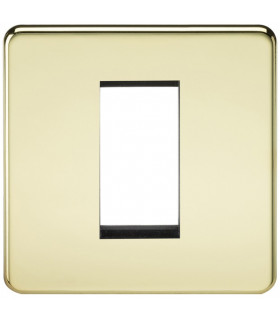 Screwless 1G Modular Faceplate - Polished Brass