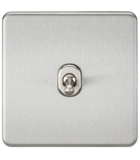 Screwless 10AX 1G Intermediate Toggle Switch - Brushed Chrome