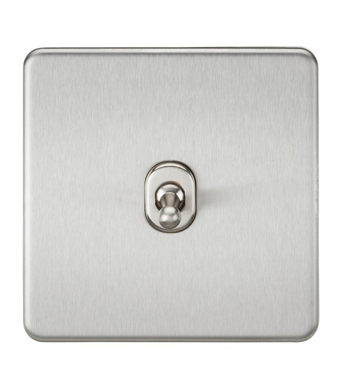 Screwless 10AX 1G Intermediate Toggle Switch - Brushed Chrome