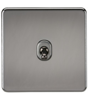 Screwless 10AX 1G Intermediate Toggle Switch - Black Nickel