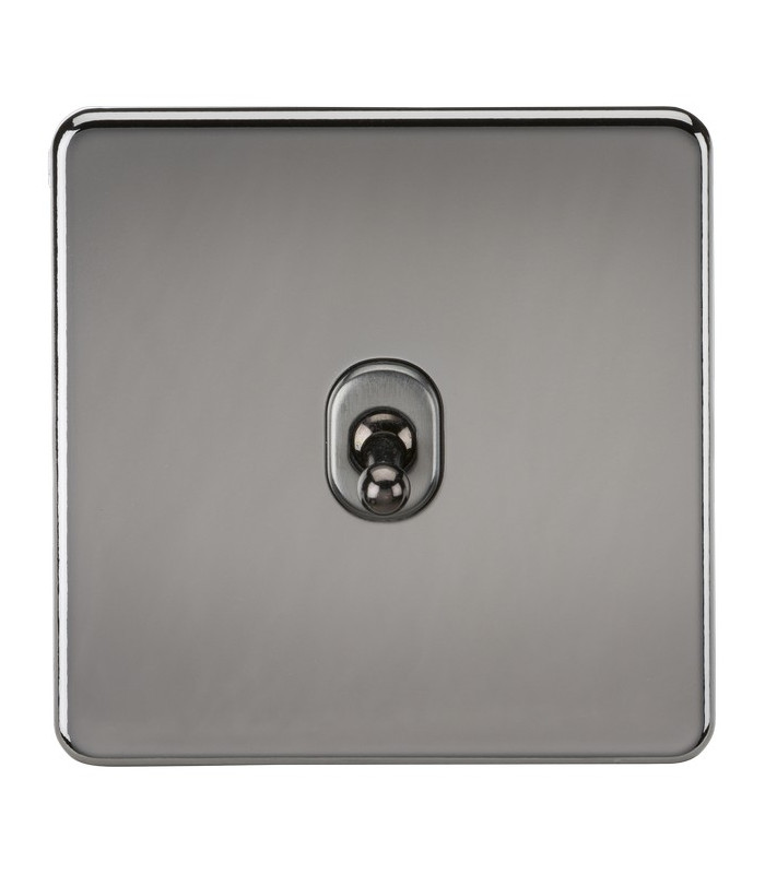 Screwless 10AX 1G Intermediate Toggle Switch - Black Nickel