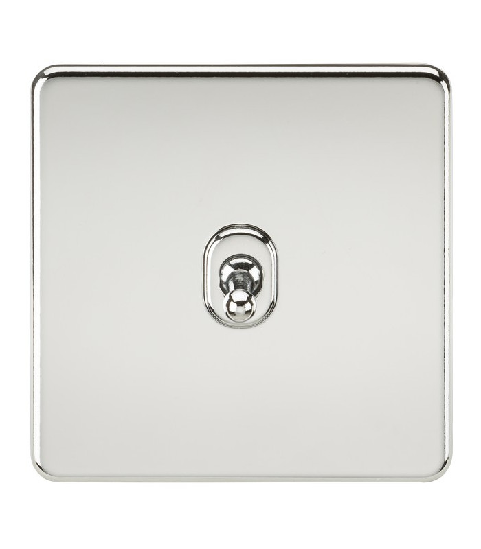 Screwless 10AX 1G 2-Way Toggle Switch - Polished Chrome