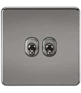 Screwless 10AX 2G 2-Way Toggle Switch - Black Nickel