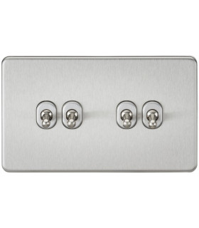 Screwless 10AX 4G 2-Way Toggle Switch - Brushed Chrome