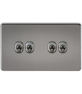 Screwless 10AX 4G 2-Way Toggle Switch - Black Nickel