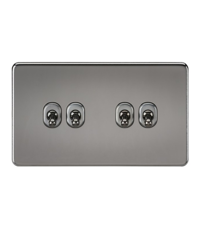 Screwless 10AX 4G 2-Way Toggle Switch - Black Nickel