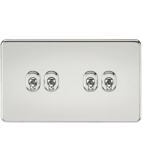 Screwless 10AX 4G 2-Way Toggle Switch - Polished Chrome