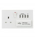 13A Switched Socket with Quad USB Charger 5V DC 5.1A