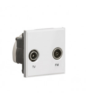 Diplexed TV /FM DAB Outlet Module 50 x 50mm - White