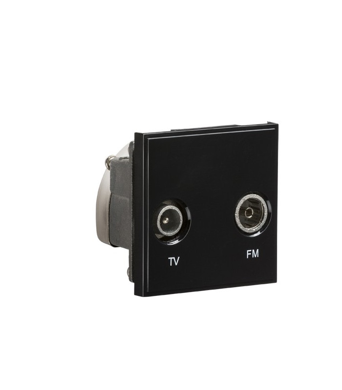 Diplexed TV /FM DAB Outlet Module 50 x 50mm - Black