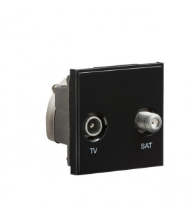 Diplexed TV /SAT TV Outlet Module 50 x 50mm - Black
