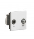 Diplexed TV /SAT TV Outlet Module 50 x 50mm - White