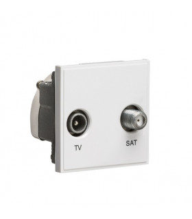 Diplexed TV /SAT TV Outlet Module 50 x 50mm - White