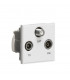 Triplexed TV /FM DAB/ SAT TV Outlet Module 50 x 50mm - White