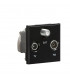 Triplexed TV /FM DAB/ SAT TV Outlet Module 50 x 50mm - Black