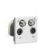 Quadplexed SAT1/SAT2/TV/FM DAB Outlet Module 50 x 50mm - White