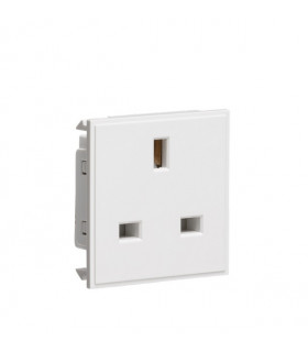 13A 1G unswitched socket module 50 x 50mm - white