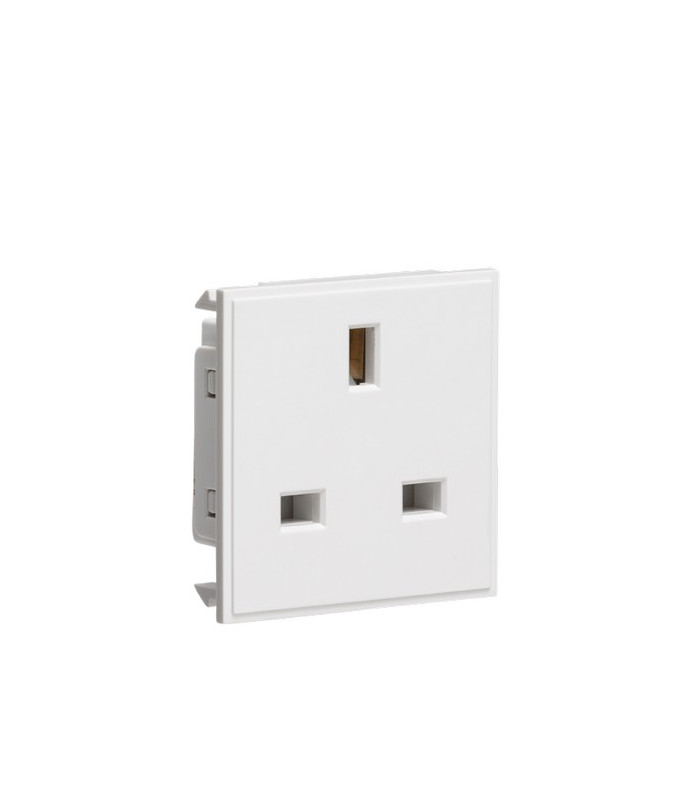 13A 1G unswitched socket module 50 x 50mm - white