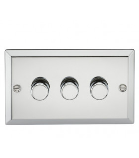 3G 2 Way 40-400W Dimmer - Bevelled Edge Polished Chrome