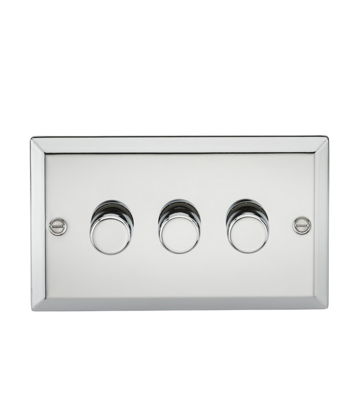 3G 2 Way 40-400W Dimmer - Bevelled Edge Polished Chrome