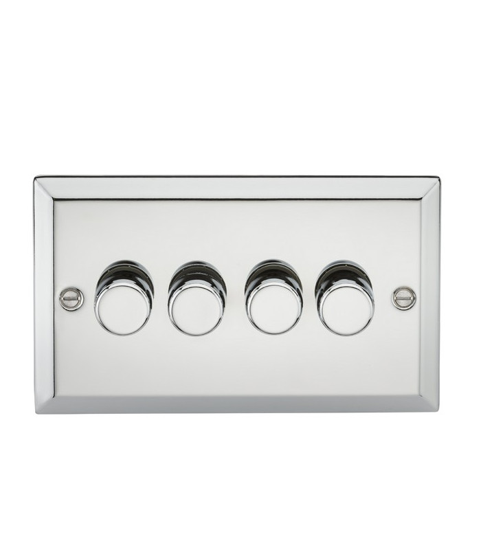 4G 2 Way 40-400W Dimmer - Bevelled Edge Polished Chrome