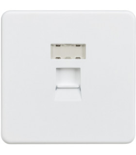 Screwless RJ45 network outlet - Matt white