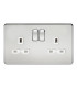 Screwless 13A 2G DP switched socket - polished chrome with white insert