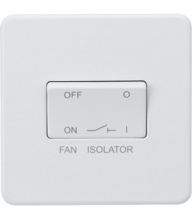 Screwless 10AX 3 pole fan isolator switch - Matt white