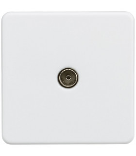 Screwless 1G TV outlet (non-isolated) - Matt white