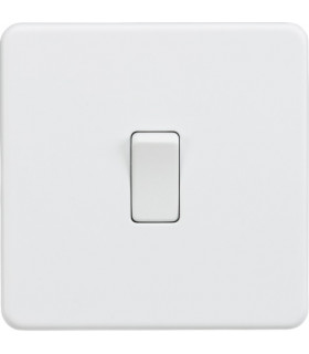 Screwless 10AX 1G 2-Way Switch - Matt White