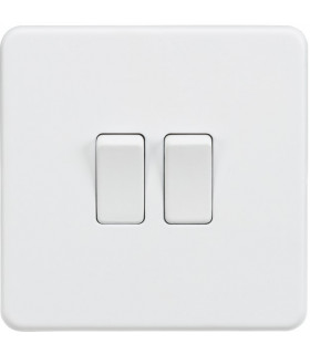 Screwless 10AX 2G 2-Way Switch - Matt White
