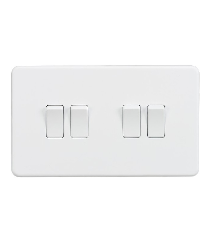 Screwless 10AX 4G 2-Way Switch - Matt White